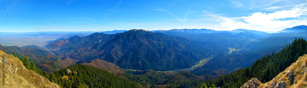 Mountain panorama - Landscape at Poiana Brasov, Romania