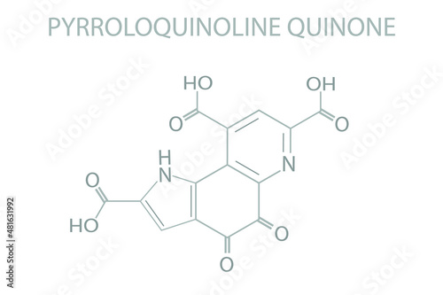 Pyrroloquinoline quinone molecular skeletal chemical formula.	
