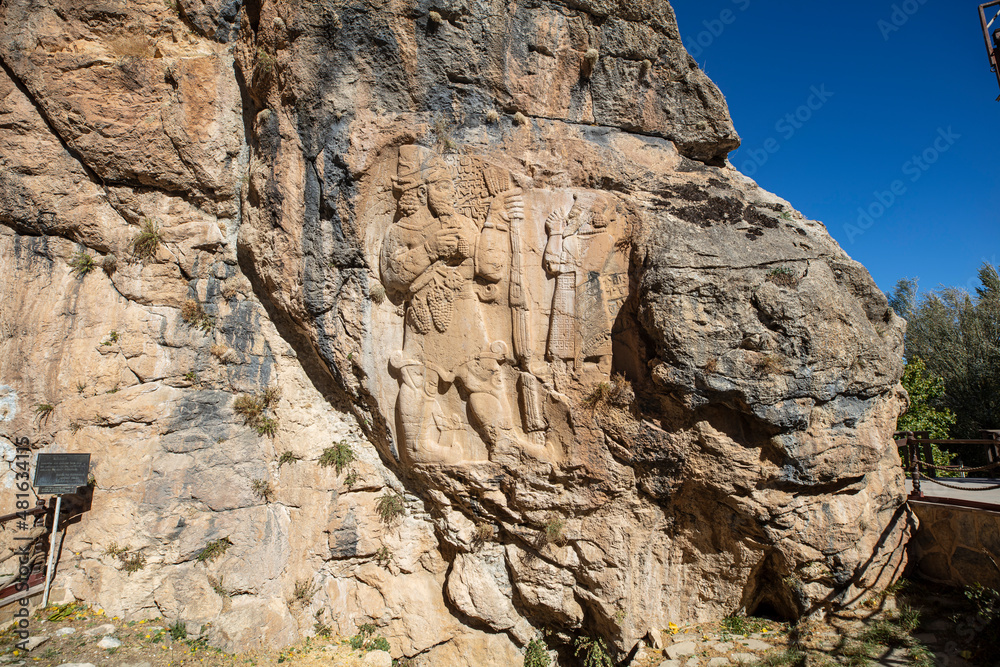 Historical Ivriz rock reliefs.