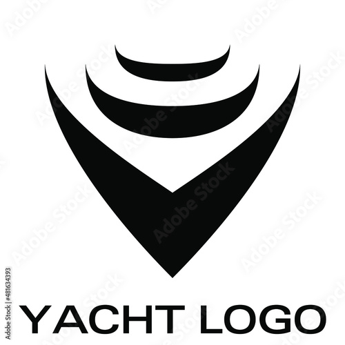 Vector flat logo design for yacht branding, maritime brands, yacht clubs, sailor clubs and shipyard business.