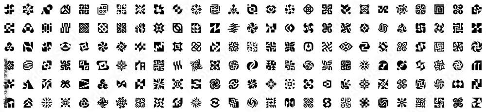Abstract logos collection. Geometric abstract logos. Icon design