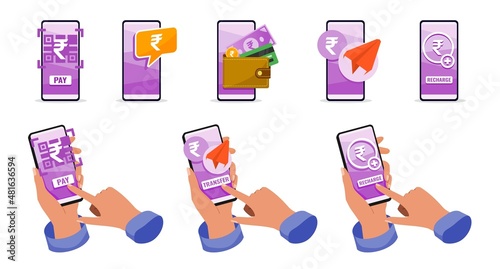 Online Mobile Banking with Indian Rupee Money