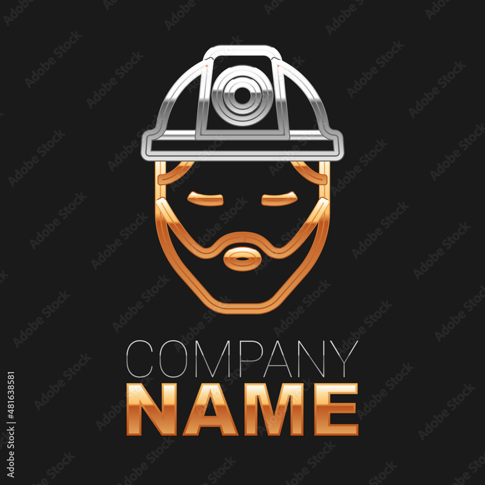 Line Builder icon isolated on black background. Construction worker. Colorful outline concept. Vector