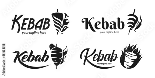 Doner kebab logo for restaurants and markets. Doner kebab logo template. EPS10 vector illustration.