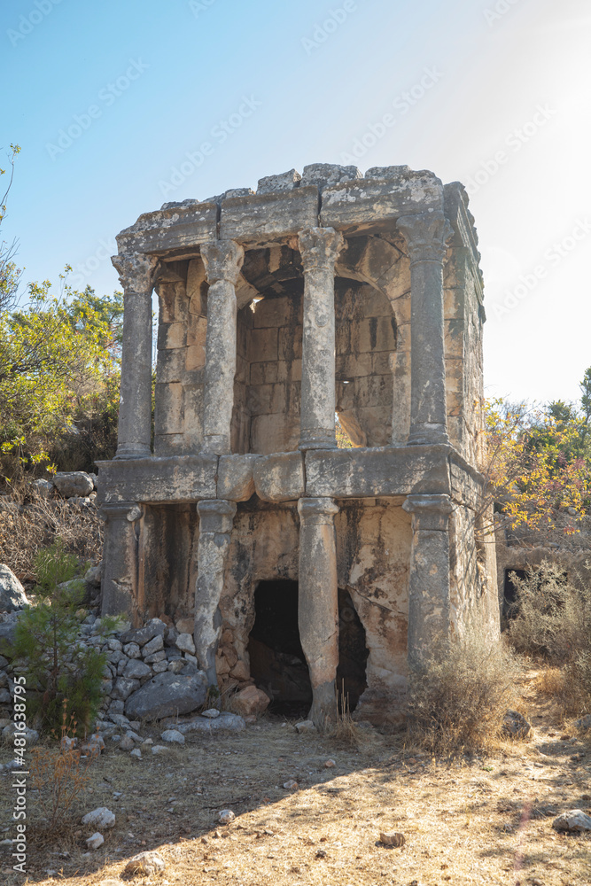 Naklejka premium Imbriogon was an ancient place in Cilicia Trachea, whose modern name is Demircili (formerly Dösene) in Silifke district, in Mersin province, Turkey. 