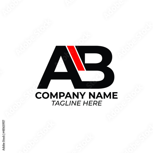 Logo Letter AB with Red illustration vector graphic