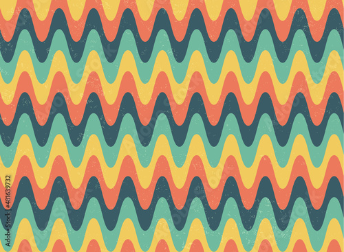 Abstract colourful wavy retro pattern
