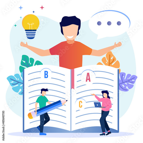 Illustration vector graphic cartoon character of academic development and learning process
