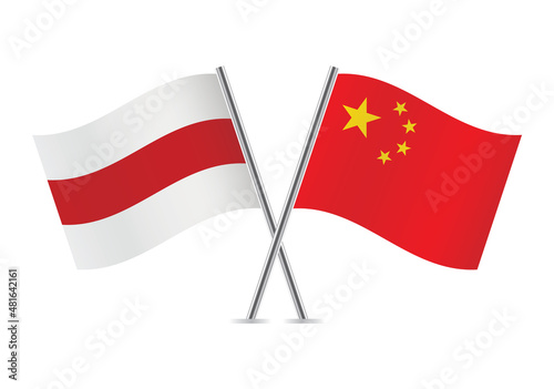 Belarus opposition and China flags. Belarusian opposition and Chinese flags, isolated on white background. Vector illustration. Free Download Belarus opposition and China flags. Belarusian opposition and Chinese flags, isolated on white background. Vector illustration. - GFXLoad