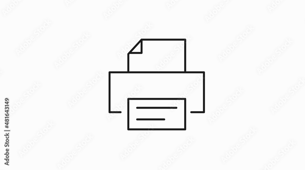 Printer Icon. Vector isolated black illustration of a printer. Print sign Printer Icon. Vector isolated black illustration of a printer. Print sign