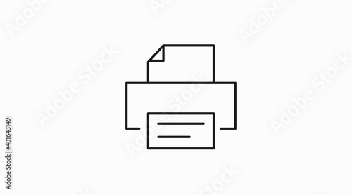 Printer Icon. Vector isolated black illustration of a printer. Print sign