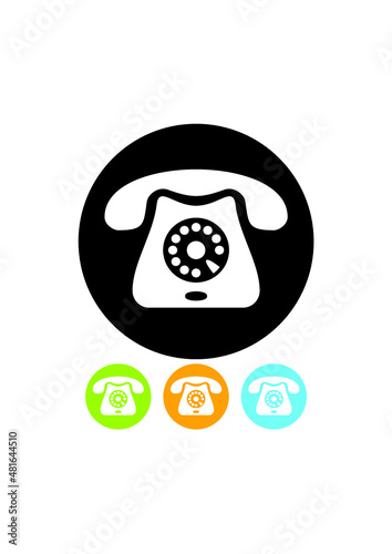 Vector retro phone icon