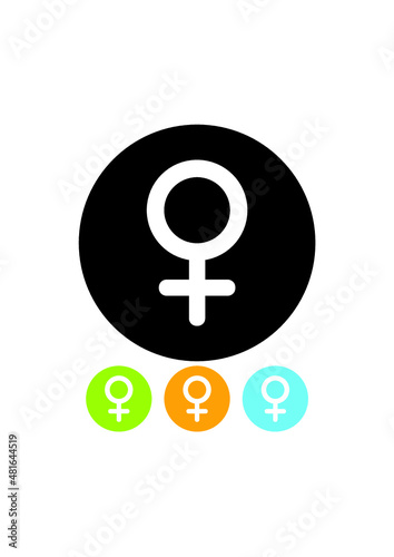 Female gender symbol vector icon