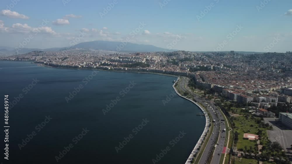 Modern city aerial view.izmir Turkey. High quality 4k footage Modern city aerial view.izmir Turkey. High quality 4k footage
