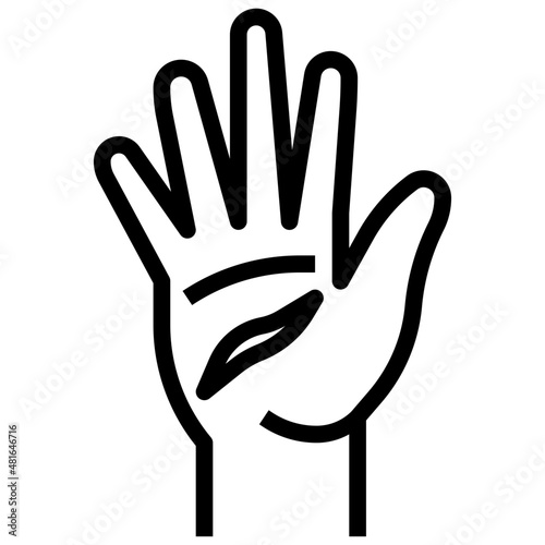 CUT HAND line icon