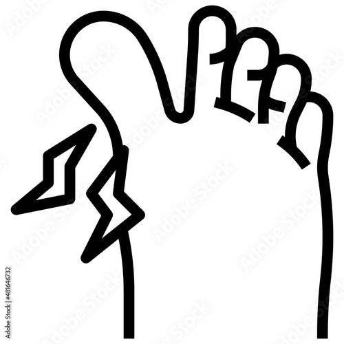 finger fracture outline icon