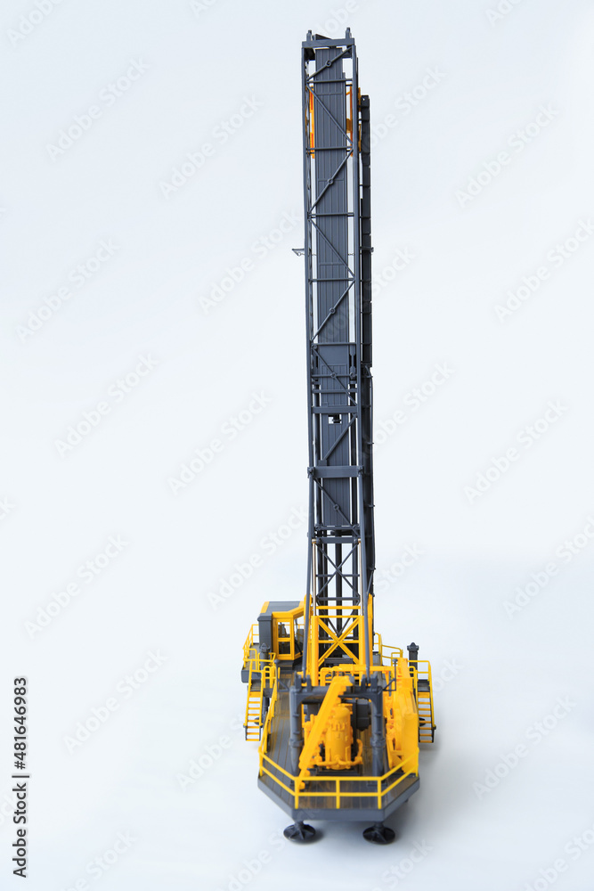 Large drill rig for drilling boreholes for explosives on a white  background. Technologies of open-pit mining of minerals. The layout of a  drilling rig. Stock Photo | Adobe Stock