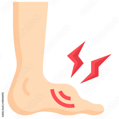BRUISED FOOT flat icon