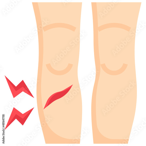 LEG WOUND flat icon