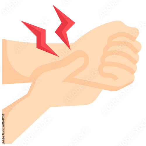 SPRAINED WRIST flat icon
