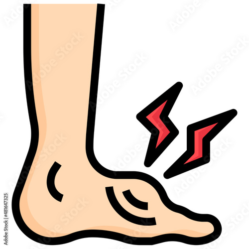 BRUISED FOOT Filled Outline