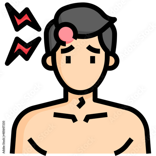 BRUISED FOREHEAD Filled Outline