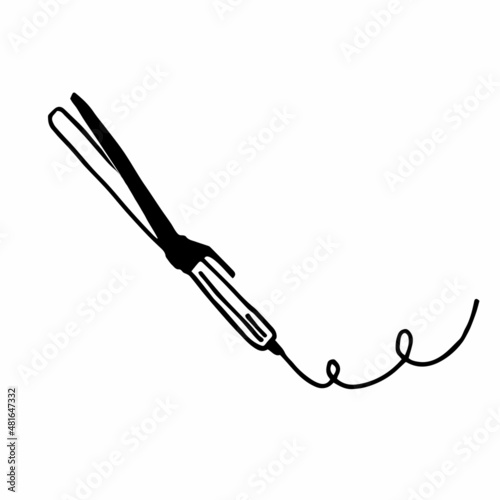  curling iron with doodle style