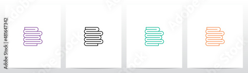 Folded Lines Letter Logo Design B