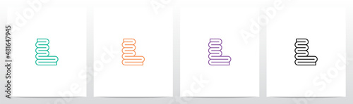 Folded Lines Letter Logo Design L