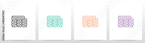 Folded Lines Letter Logo Design M