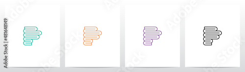 Folded Lines Letter Logo Design P