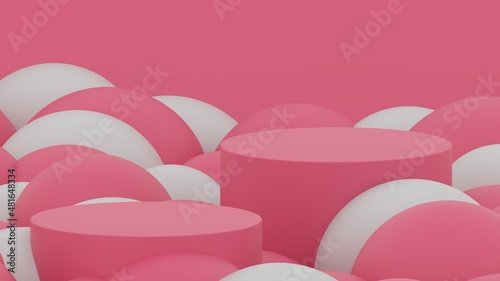 Wallpaper Mural background wallpaper studio modern minimal pink pedestal romance 3d render Torontodigital.ca