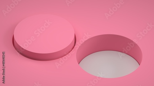 Wallpaper Mural background wallpaper studio modern minimal pink pedestal romance 3d render Torontodigital.ca