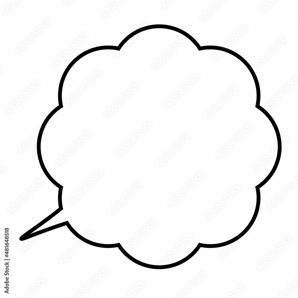 Simple line black and white comic speech bubble Simple line black and white comic speech bubble