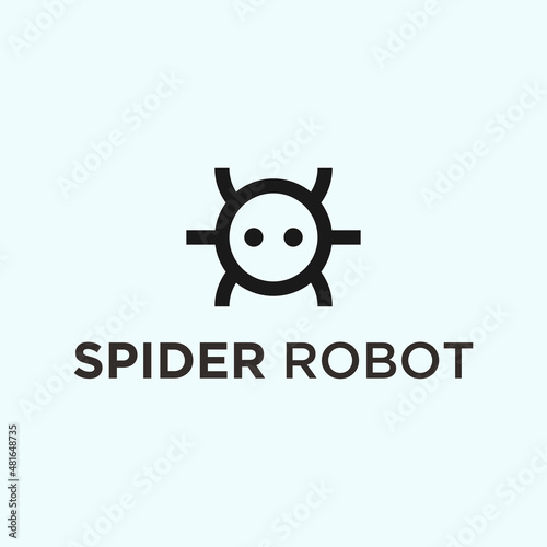 spider robot logo. insect logo