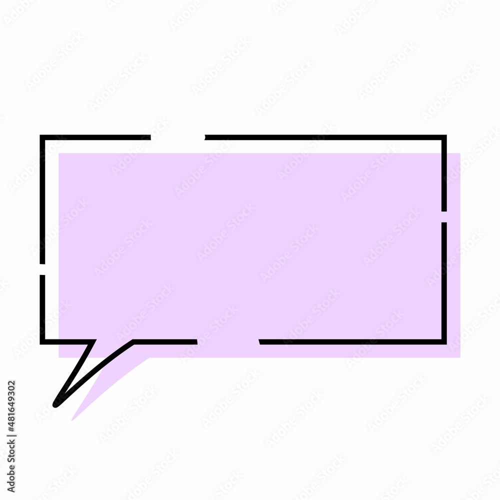 Colorful speech bubble of simple lines Colorful speech bubble of simple lines