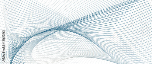 Navy blue, gray futuristic line art design. Wireless technology concept. Creative grid pattern. Vector subtle curves. White background. Abstract industrial banner, landing page. EPS10 illustration