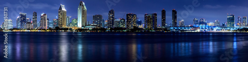 Panoramic of San Diego after sunset photo