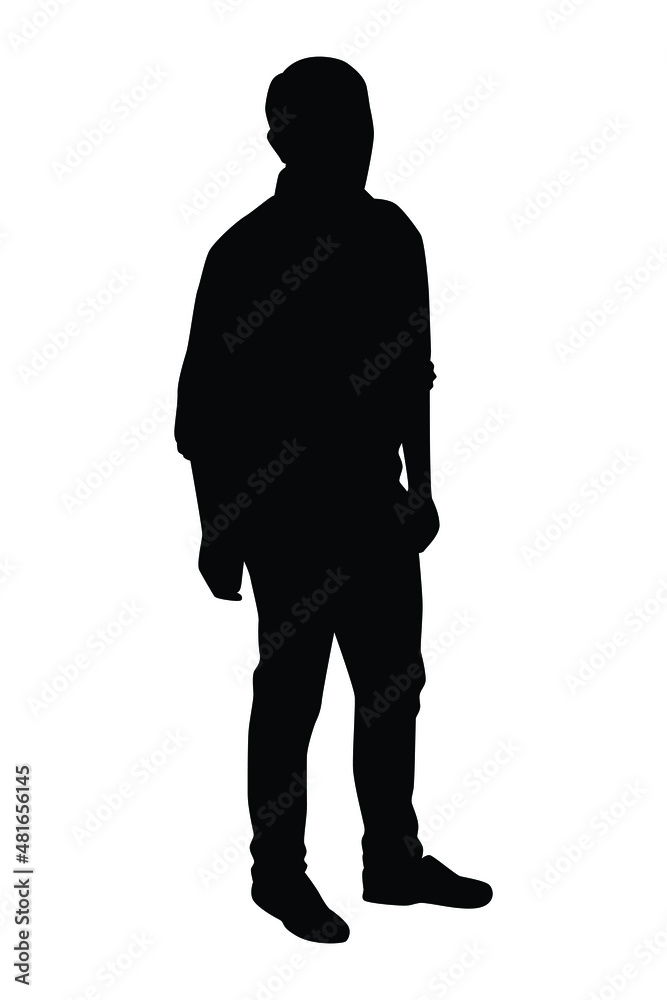 Old man silhouette vector isolated on white background Stock Vector ...