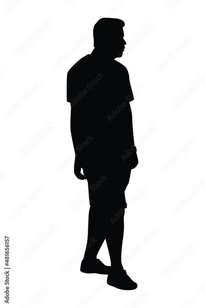 Old man silhouette vector isolated on white background