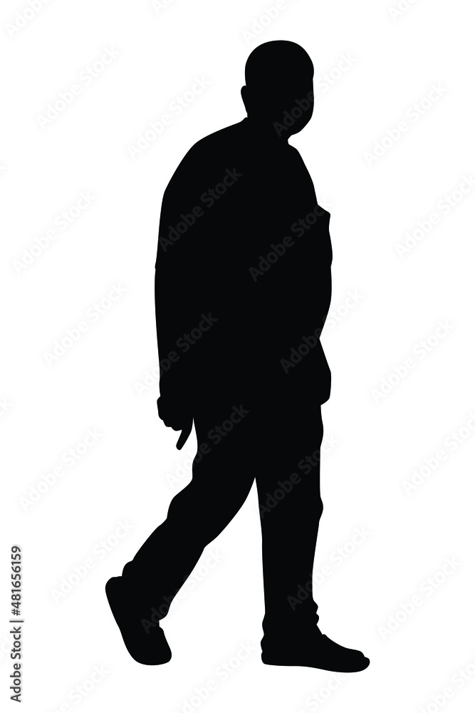 Old man silhouette vector isolated on white background Stock Vector ...