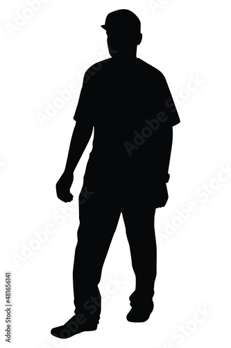 Old man silhouette vector isolated on white background © Flatman vector 24