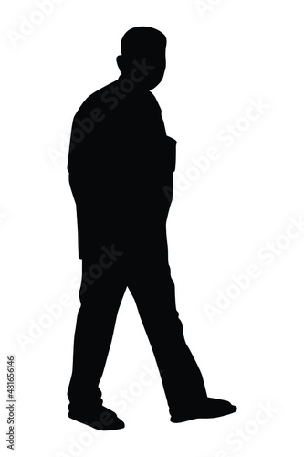 Old man silhouette vector isolated on white background
