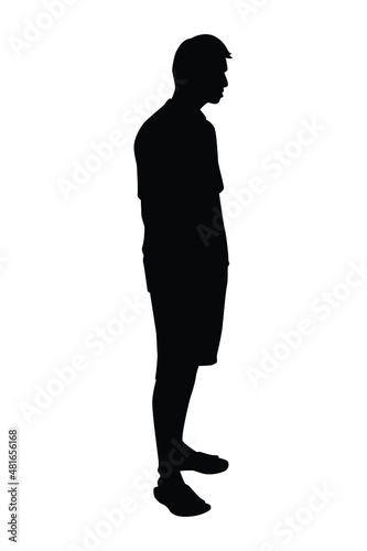Old man silhouette vector isolated on white background