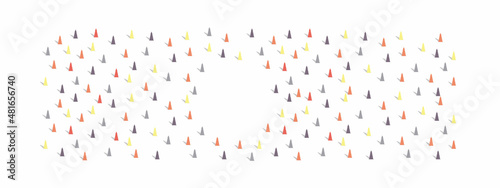 Set of Christmas trees in different colors. Simple flat christmas decorating. vector illustration.