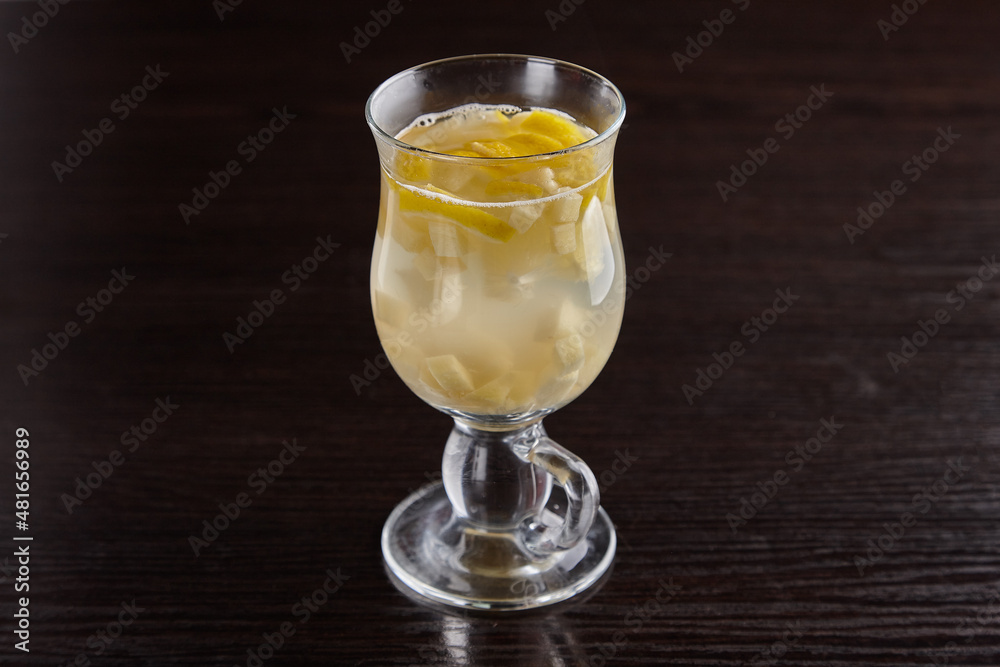 Alcoholic drinks at the bar. Bartender's hands in the process of making drinks. Alcoholic drinks at the bar. Bartender's hands in the process of making drinks.