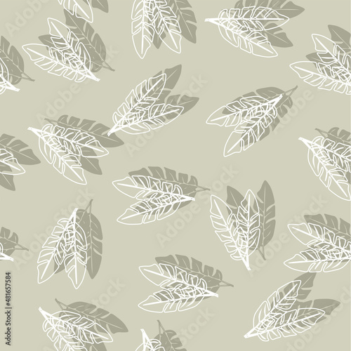 Tropical leafs pattern .Botanical Vector illustration. Tropical plants. Modern exotic design for paper, cover, fabric, interior decor. Exotic Rapport for Textile, Fabric