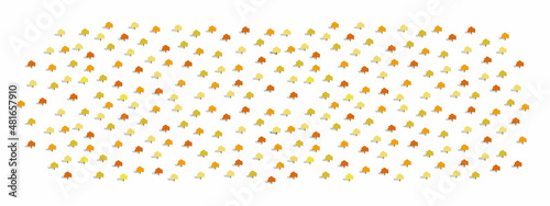 Set of trees in different colors. Simple background decoration with trees. Vector illustration.