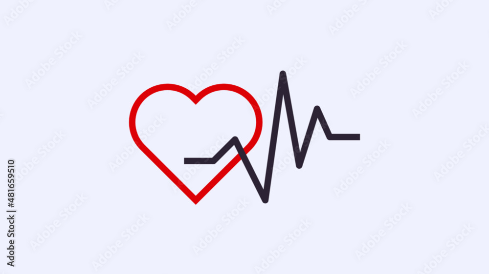 Heartbeat display on monitor and heart rhythm flat vector illustration. Heartbeat display on monitor and heart rhythm flat vector illustration.