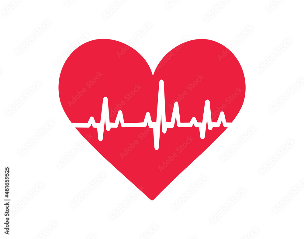 Heartbeat pulse. Heart rate pulse. Health medical symbol. Cardiogram